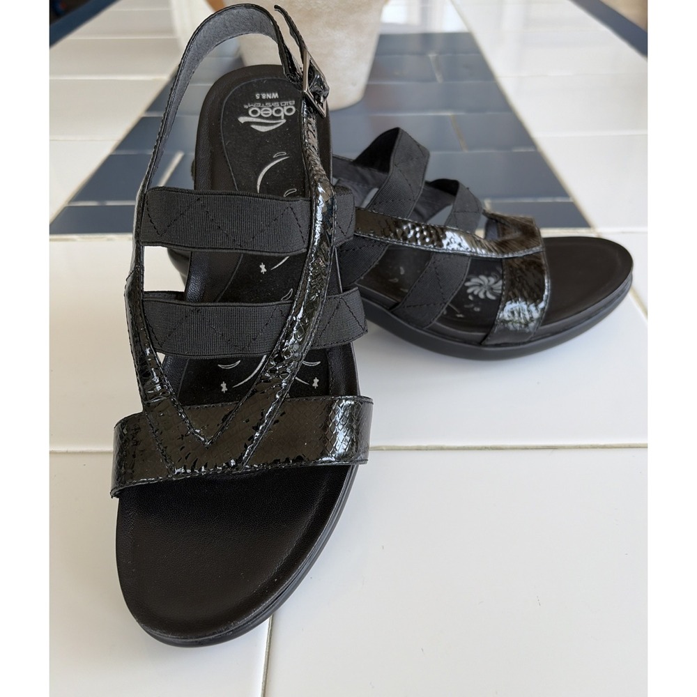 Abeo Biosystem Gwynn Strappy Heeled Sandals Leather 8.5N New! (C5)